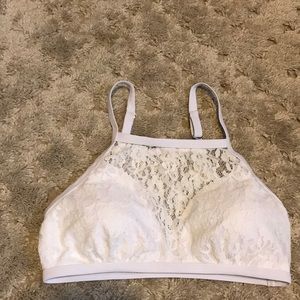 NWOT White Lace Bikini top only